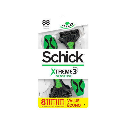 Schick Xtreme 3 Sensitive Haut Einwegrasierer für Männer, 8 Stück (Packung mit 3)