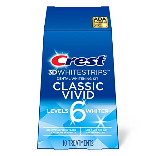 Crest Crest 3D Whitestrips, Classic Vivid, Kit de Strips Blanchissant, 20 Strips (Pack de 10)