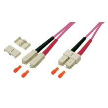 LWL-2-Faser-Patchk.  0,5mtr.SC-SC, 50/125um,OM4, AD=3mm,