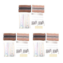 60X DIN Rail Terminal Blocks Kit, with Universal Compact Connectors, Connection Bar, Strip, Screws, 28-12 AWG