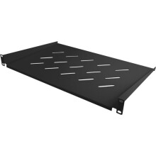 ALLNET 19"zbh. Fachboden, T400mm/1HE, Schwarz, Frontmontage,