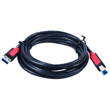 Kabel USB, A(St) => B(St), 1,8m, USB3.0, schwarz, Synergy 21,
