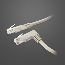 Patchkabel RJ45, CAT5e 100Mhz, 5m grau, UTP(U/UTP), 1xgewinkelt, Synergy 21,