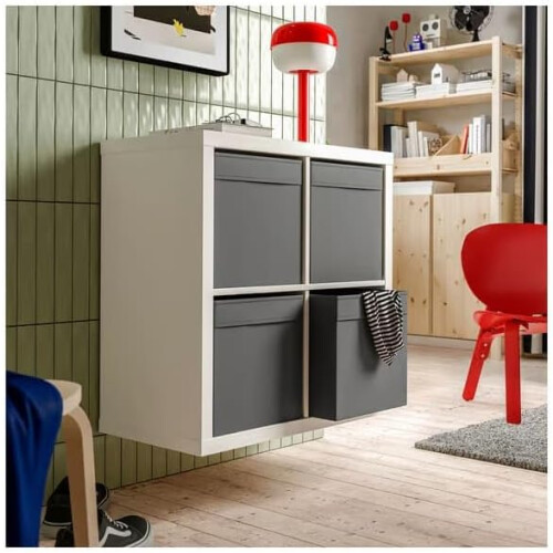 IKEA KALLAX 4 Cube Shelf with 4 Boxes 77x77cm