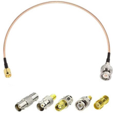 SMA Male to BNC Male Cable 15CM + 5pcs for RF Coax Adapter Kit SMA BNC Adapter Cable Kit for RF Applications/Antenn