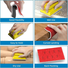 25PCS Sanding Sponge Set 80-3000 Grit, Reusable 3x4 Inch Wet Dry Foam Sanding Blocks for Wood,Furniture, Metal & Drywall