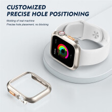 Metal Frame Case for Watch Series, Shockproof Protective Bumper Cover, Compatible for Watch 44mm Black