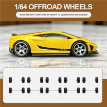 10 Sets 1/64 Offroad Wheels/ Rubber Tires 18.3mm Removable Tire for Wheel 1:64 RC Truck Model Off-Road SUV Random Color