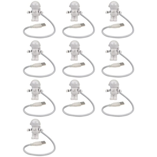 10X LED USB Night Light Astronaut Shape Portable Lighting Adjustable Foldable for Computer PC Laptop Spaceman Lamp