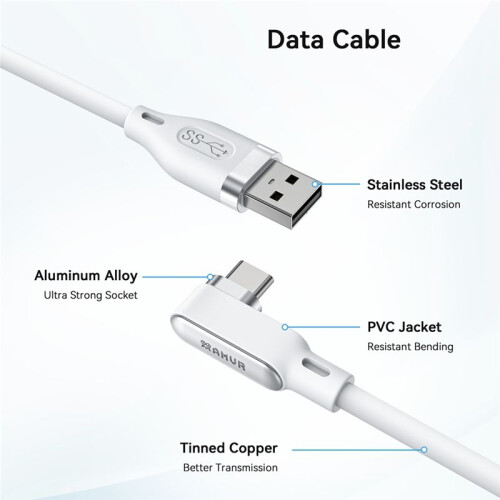 AMVR VR Link Cable Type-C USB 18W Rechargeable Fast Charging Cable for Meta Quest 3/3S/2/Pro/PICO4/Pro/Ultra 2