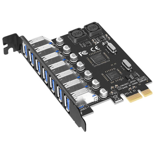 4X USB 3.0 PCI-E Expansion Card Adapter 7  Hub Adapter External Controller PCI-E Extender PCI Express Card 1
