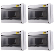 4X IP65 Mcb Breaker Box Distribution Protection Box ABS Power Electronic Din Rail Enclosure for Circuit Breaker HT-8 Way