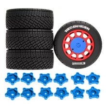 Neumático de Goma de 100 mm para Reemplazo de 12 mm, 14 mm, 17 mm para WRC para Fiesta Rally RC Car 7374T Adaptadores Azules