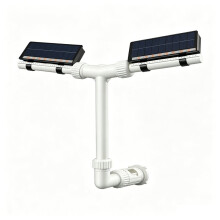 Solar Pool Fountain with RGB LED Lights Remote, 360 Dual Spray Water Sprinkler 11 Color 6 Mode Cooling Fountain