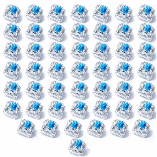 60PCS  Mechanical Keyboard Switches Clicky Tactile Key Replacement Set with  Puller Cleaning Lube Brush