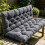 Waterproof Backrest Swing Cushion, 2-3 Seater Patio Swing Replacement Pad, Multi Sizes, Gray 100x100x10cm 5
