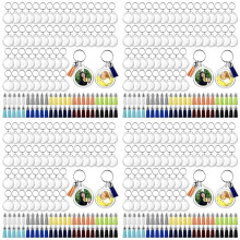 200 Sets Acrylic Photo Keychain with Tassels, DIY Custom Insert Photo Keyring Clear Blank Picture Keyring
