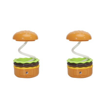 2X Simpatica Lampada da Scrivania per Bambini, Piccola Lampada da Scrivania Ricaricabile Ad Hamburger con Interruttore Tattile Sul Collo Regolabile e