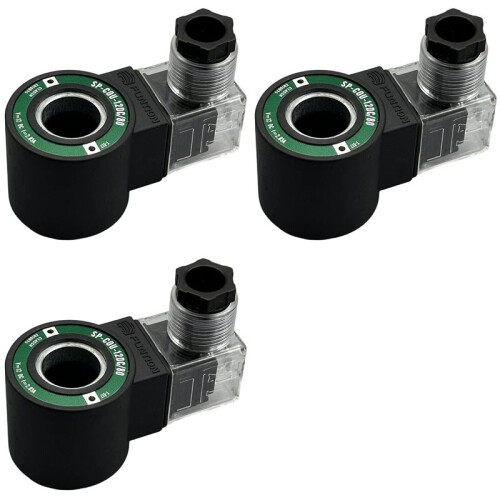 3X Magnetventilspole SP-COU-12DC 80, Innerdiameter 18 mm