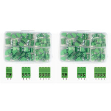 100PCS 2.54mm 0.1 Inch Pitch PCB Mount Screw Terminal Block Connector, 2P 3P 4P Terminals 150V 6A