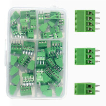 100 Stück 2,54 mm 0,1 Zoll Rastermaß Leiterplattenmontage Schraubklemmenblock-Steckverbinder, 2P 3P 4P Klemmen 150 V 6 A