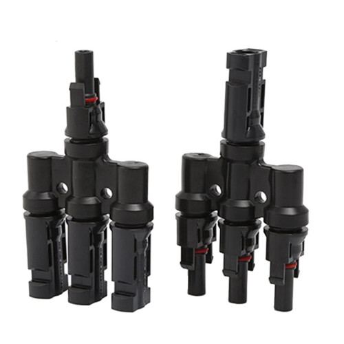 4X Photovoltaic Connector T-Type Four-Way One-Point Four-Way Conversion Connector Solar Panel Assembly Parallel Plug 1