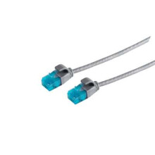 Patchkabel RJ45, CAT6 250Mhz, 2m grau, UTP(U/UTP); PVC, slimline d=3,5mm,
