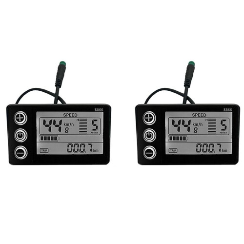 2X Electric Bicycle Display 24V/36V/48V Waterproof LCD Display S866 Controller Panel Dashboard for Electric Bicycle 1