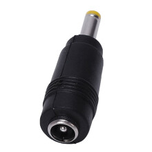6X Yellow Tip 4.0x1.7 mm Male Plug to 5.5x2.1mm Female Jack Power Connector Black