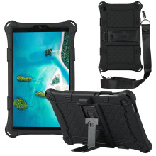 Silicone Case for Tab A7 Lite 8.7 Inch 2021 T220 T225 Tablet Case Tablet Stand with Pen and Strap ,Black