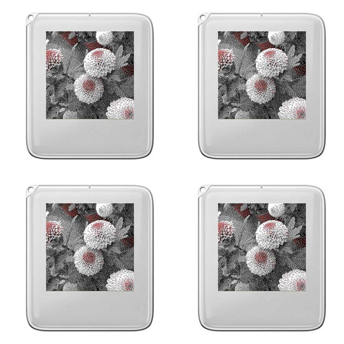 4X NFC Function Keyring 1.54-Inch Three Color Display Screen Image Wireless Transmission Keychain Ink Screen