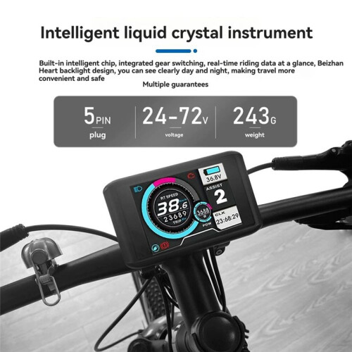 TFT-UKC1 Electric Bike LCD Display Colorful Screen for UART2 Protocol Controller Compatible with 24V-72V Ebike A