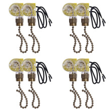 Ceiling Fan Light Zing Ear ZE-109 Two-Wire Light with Pull Cords for Ceiling Light Fans Lamps 8Pcs Bronze