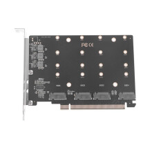PCIe 4.0 5.0 X16 Naar 4-Poorts NVMe M.2 NGFF SSD-Adapter Split-Kaart Multifunctionele, Handige Draagbare Adapter