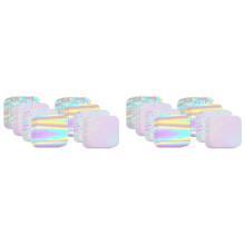 400Pcs Square Button Maker Supplies Glittering Film for Pin Maker Machine Kit 4 Styles Clear Holographic Laminate Sheets