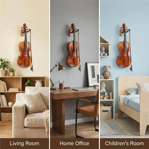 Supporto A Muro per Violino con Supporto per Arco, Supporto per Violino Viola da Parete per Casa e Studio