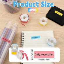 Dedicated Cable Label Rolls for B18 N1, Waterproof White & Colorful Self-Adhesive Thermal Sticker Tape, Assorted
