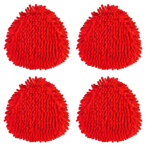 4 Pack Mop  Replacement Compatiable for  EasyWring Red Microfiber Chenille Mop Pad