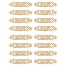 16pcs 30Cmx7Cm Woodcarving Decals Carved Corner Flower Home Decoration Cabinet Door Bed Decorative