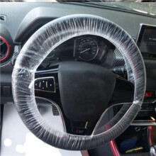 300Pcs Universal Disposable Plastic Steering Wheel Cover Elastic Trim Disposable Truck Car Steering Wheel Covers Films