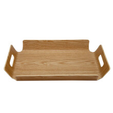 6X Luxury Desk Table Bamboo in Bed Bread Wooden Tray Wood Fruit Breakfast Food Cake Coffee Tea Serving Tray with Handles