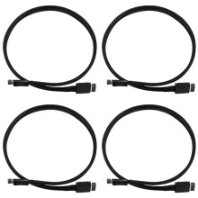4X PCIE 4.0 X4 GEN4 SAS4 Oculink Cable SFF-8611 Braided Soft Extender Cable GPU SSD OCuLink 4X Silver-Plated Wire 24Gbps