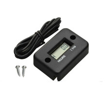 3X Waterproof LCD Display Digital Hour Meter Inductive Timer for Bike Motorcycle ATV Snowmobile Engine, Black