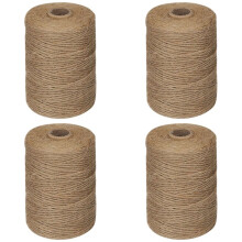 4pcs 200M/ Roll 2mm Jute Twine Natural Thick Brown Twine for Gardening Plant Picture Hanger Industrial Packing String