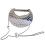 Bolsa Transversal em Acrílico em Forma de Lua Crescente, Clutch  com Padrão de Rede Oca e Alça de Corrente, Prata 1