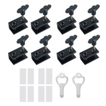Window Locks,Sliding Window Locks with Key,Easv to Install,Adjustable Security Window Lock for Patio Bedroom Home, 8PCS
