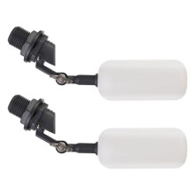 2 Pcs Float Valve,1/2 Inch Thread Automatic Water System Filler,Adjustable Arm for Ponds,Plastic Float Valve