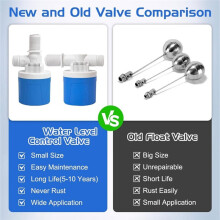 2 Pack 3/4" Top Inlet Water Float Valve, Automatic Water Level Control Valve for Water Tank Water Trough Pool Livestock
