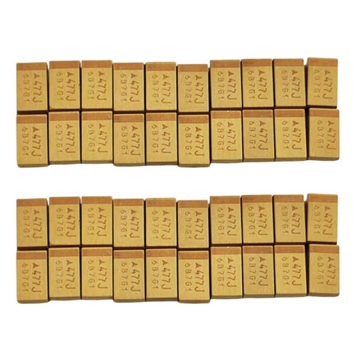 100Pcs 470uF 6.3V SMD Solid Patch, Professional 7343 D-Case High Capacity Polarized PCB Board Device Kit
