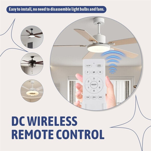 Universal Ceiling Fan Remote Control Kit DC24V 30W with 7508 Motor 6-Speed Timing Function Replacement Remote 1
